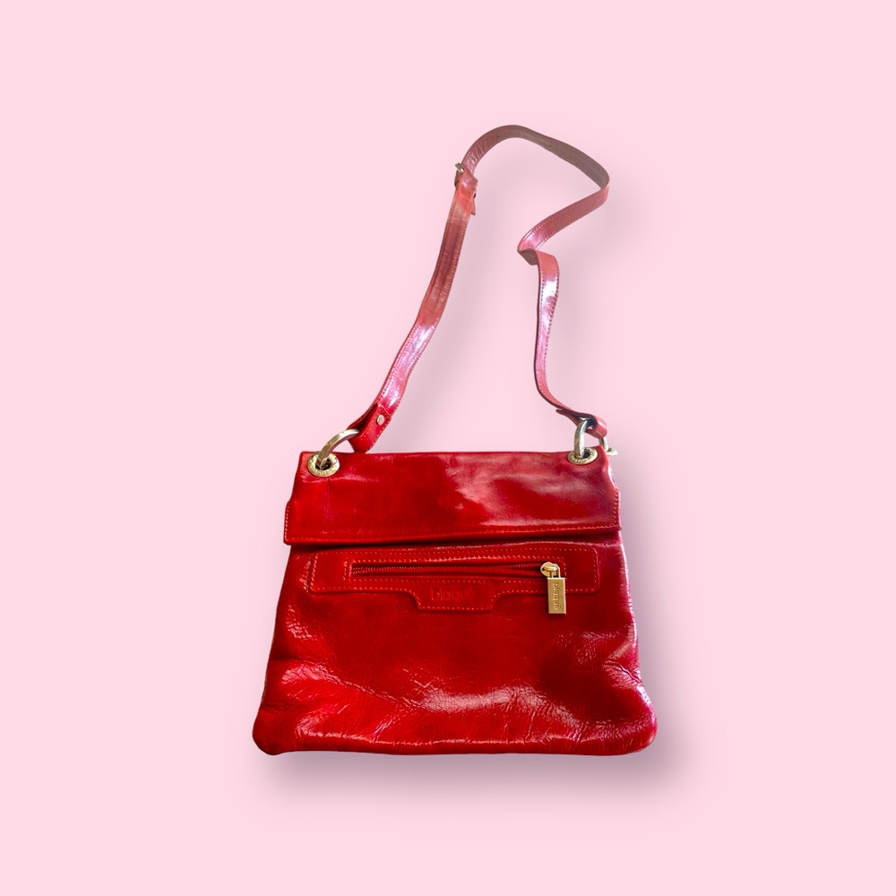 Blaque 100% real/authentic bovine leather red/burgundy crossbody woman bag